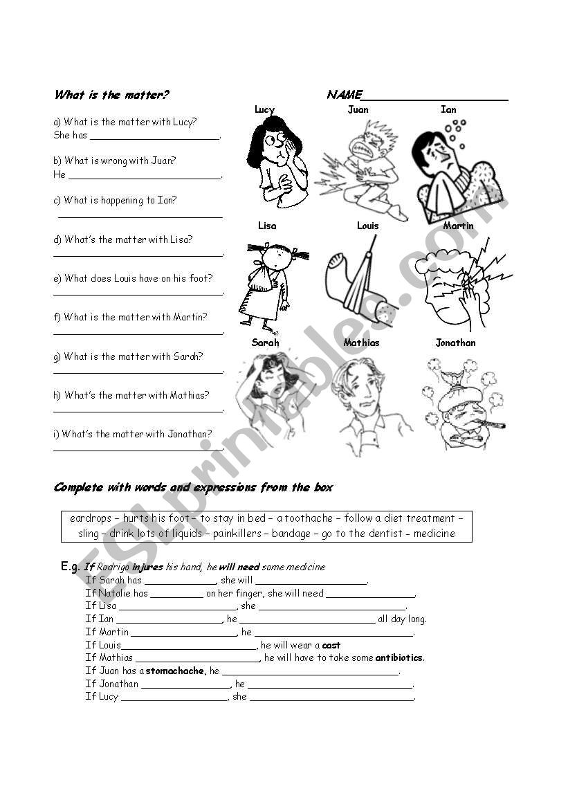 Health and Diseases worksheet