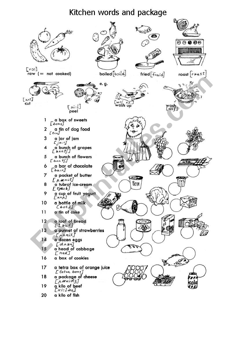 Kitchen words. worksheet