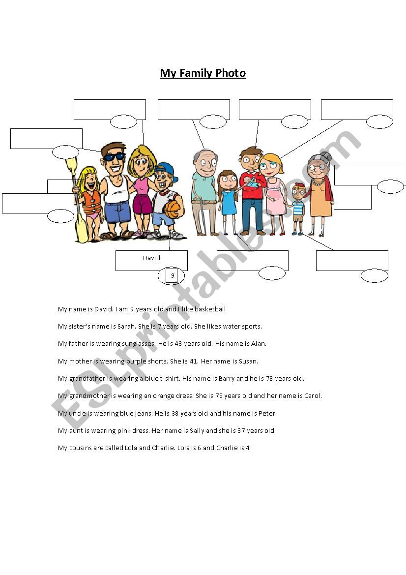 Family Comparative Adjectives worksheet