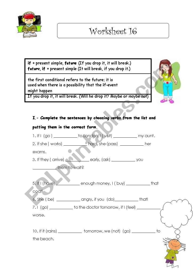 First conditional worksheet