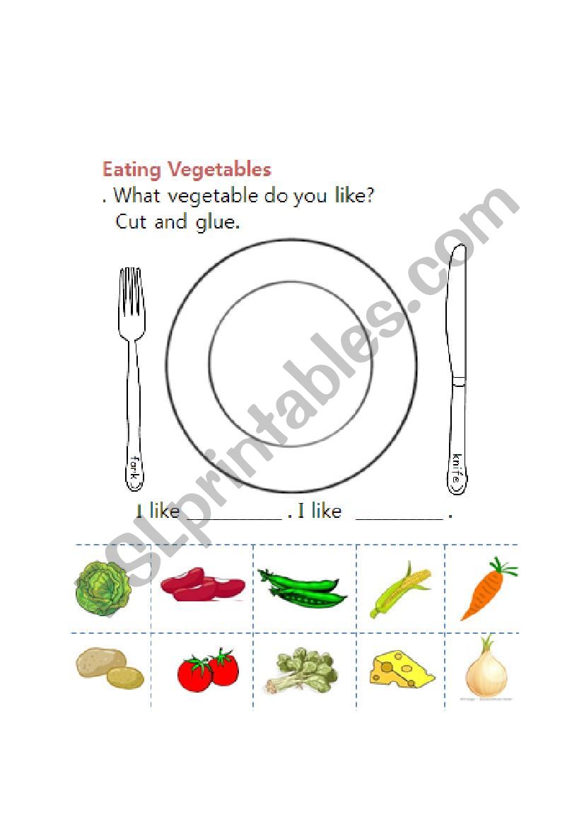 Eating Vegetables worksheet