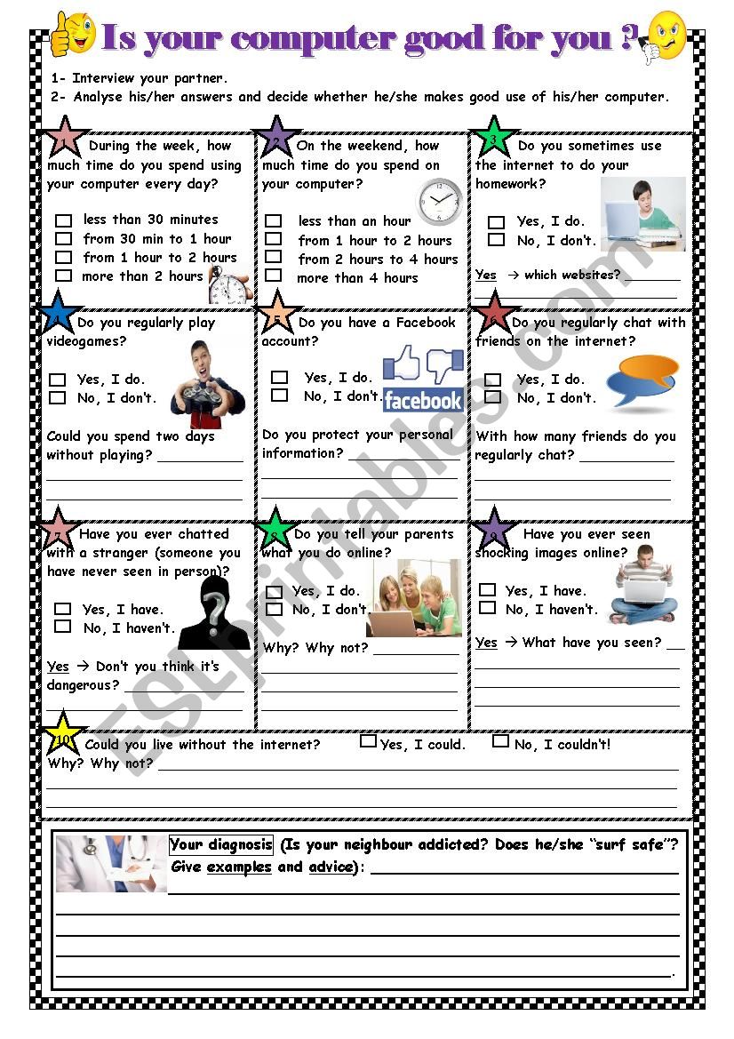 Is your computer good for you? Quiz (pair work)