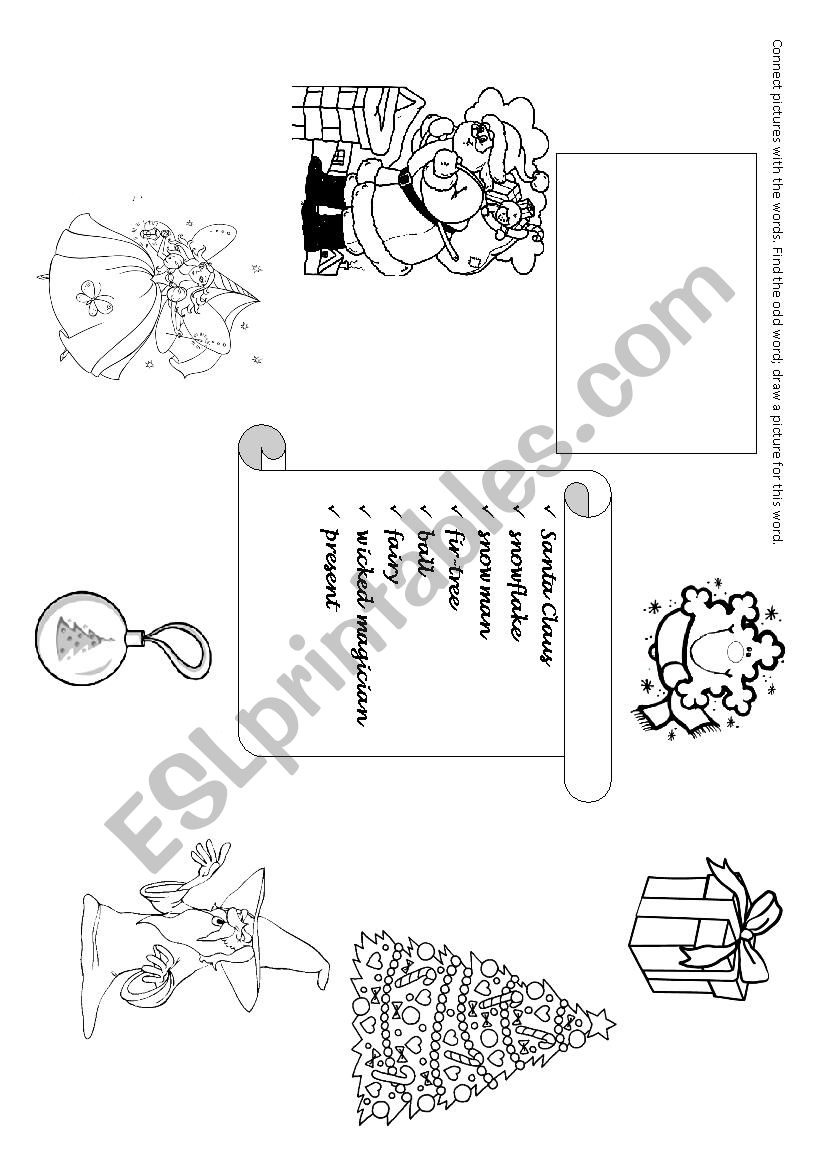 Christmas words worksheet