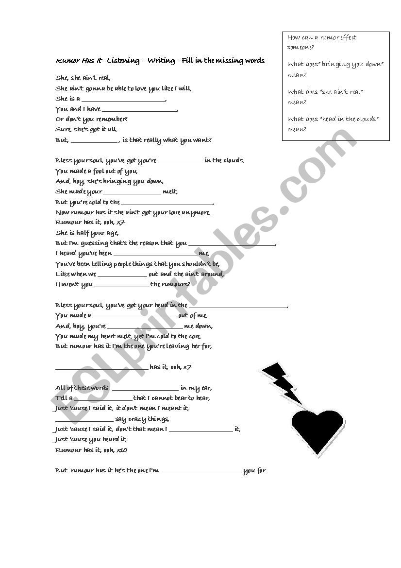 Adele worksheet