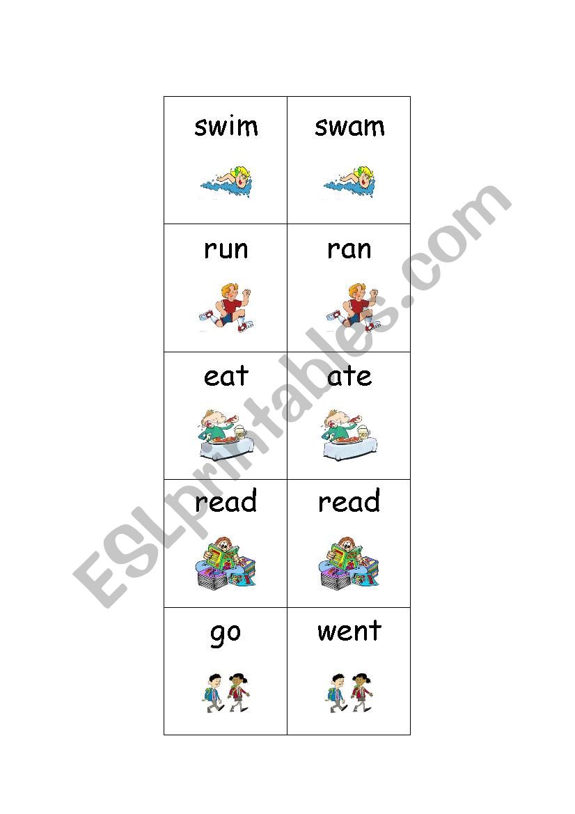 past simple irregular verbs memory