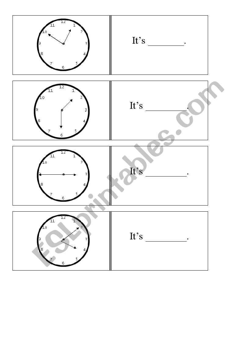 What time is it? worksheet