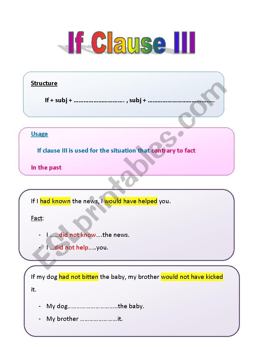 if clause3 worksheet