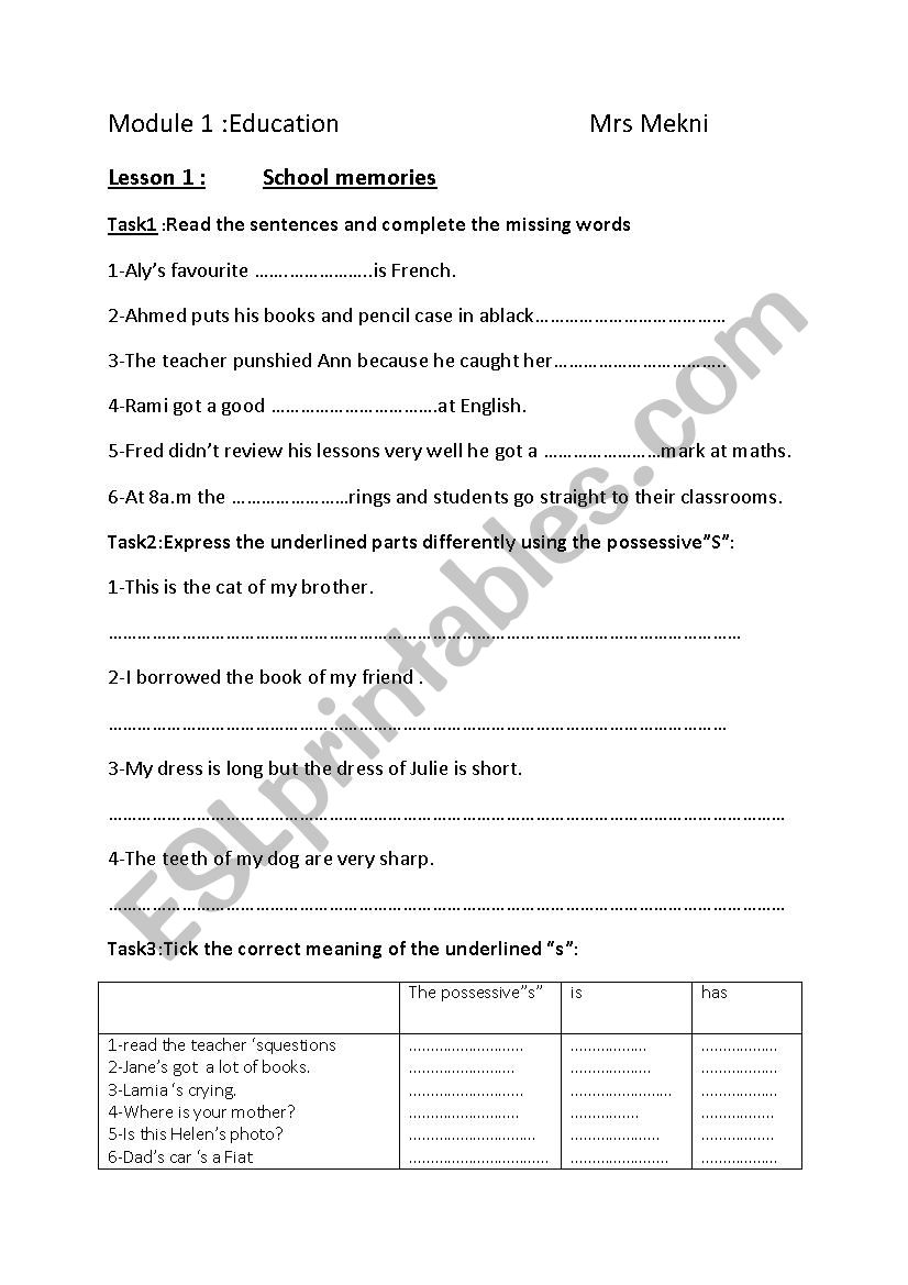 consolidation 9th form worksheet