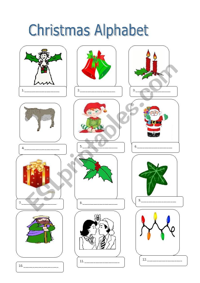 Christmas Alphabet-First Part worksheet