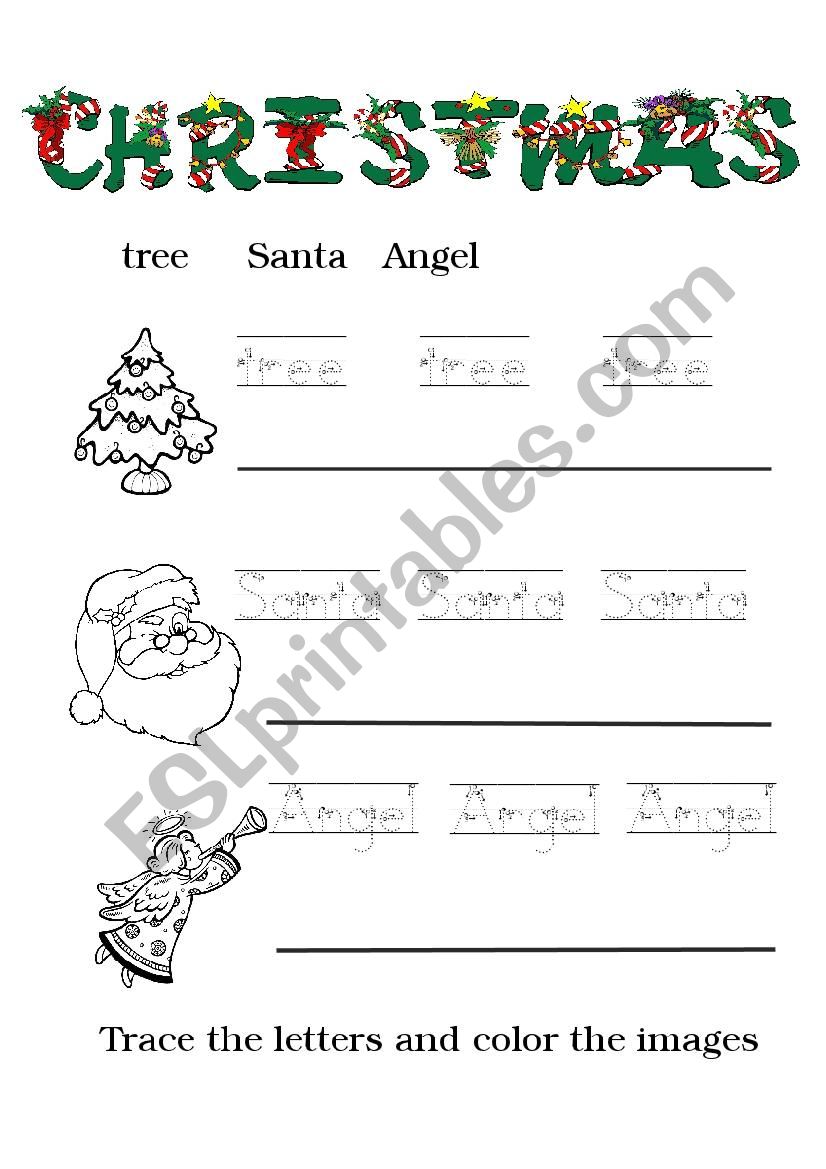 Trace letters and color worksheet
