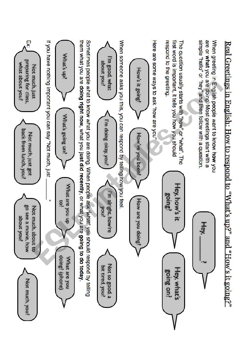 Real Greetings in English worksheet