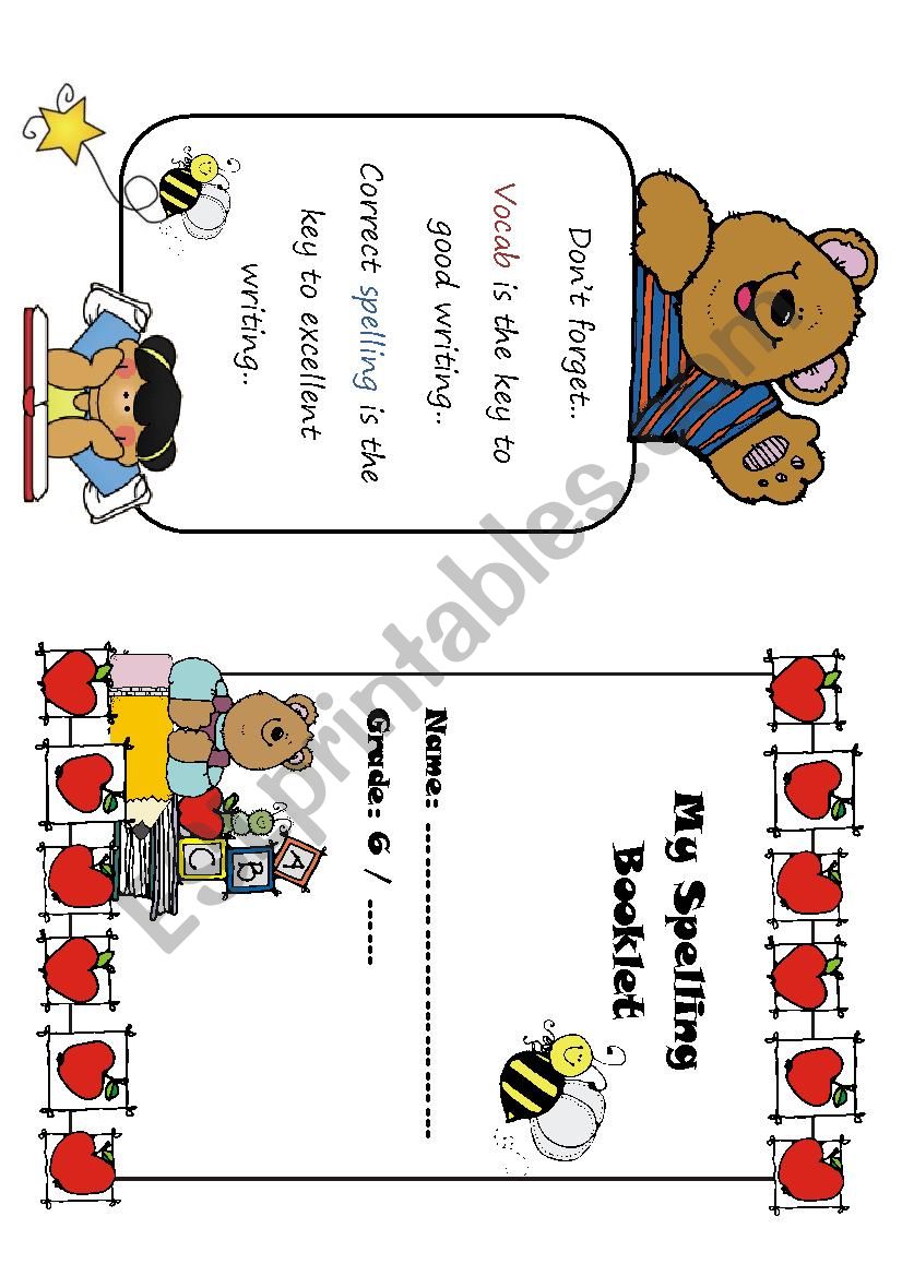 My Spelling Booklet worksheet