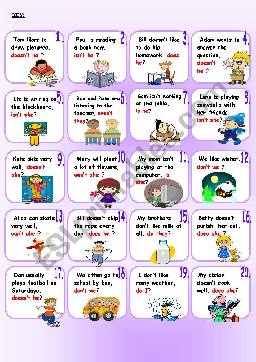 question tags esl worksheet by tmk939