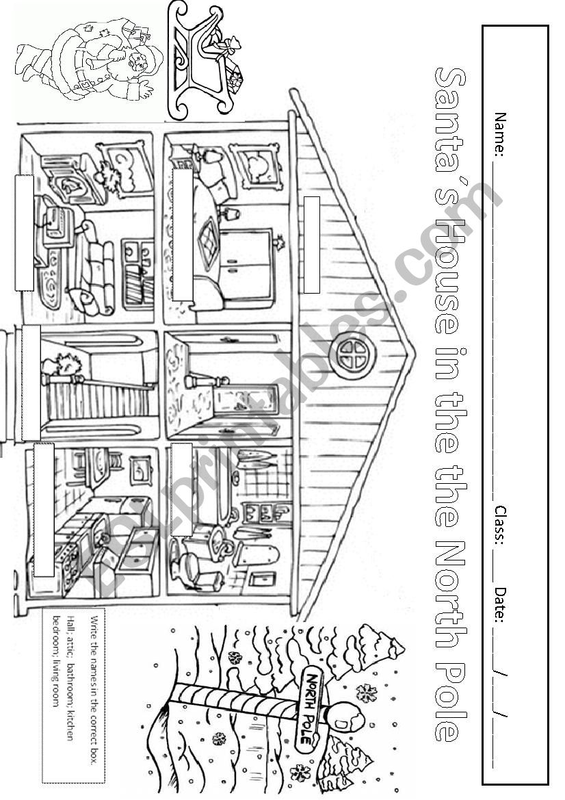 santas house worksheet