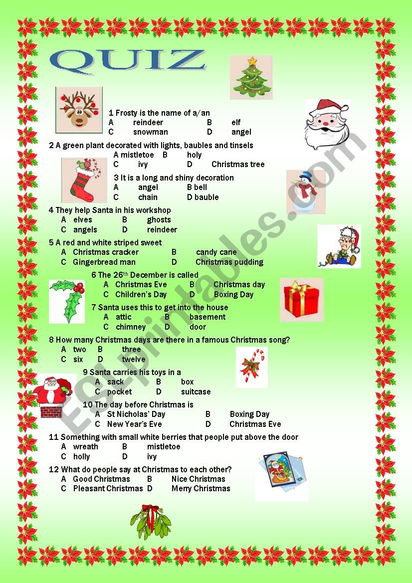 Christmas Quiz worksheet