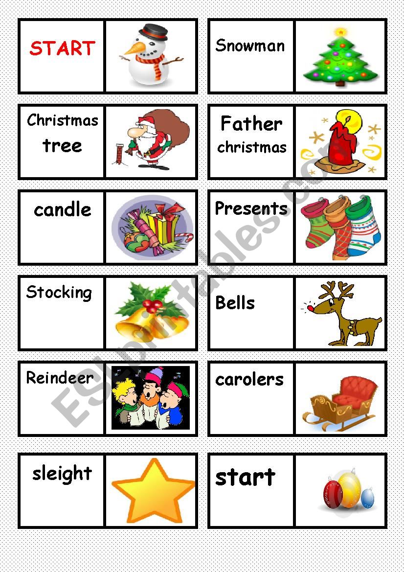 christmas domino ( 1/2) worksheet