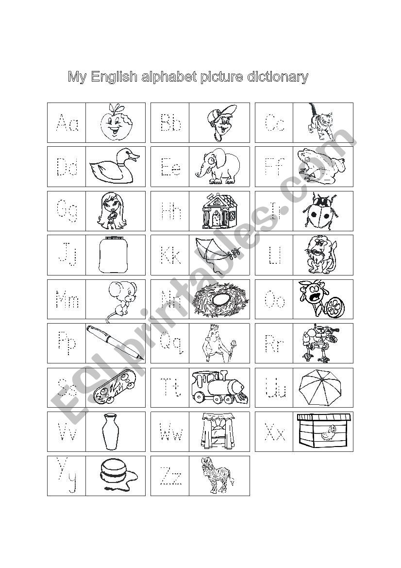 Writing the english alphabet worksheet