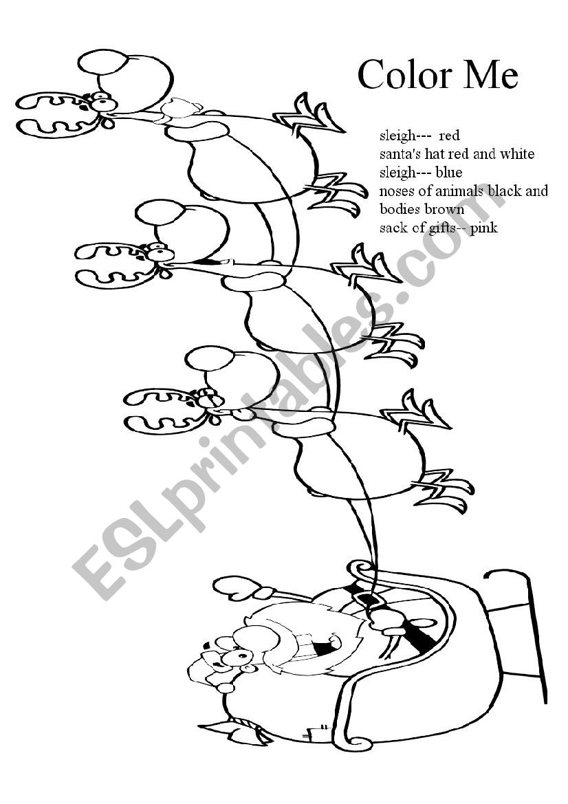 Color Me with directions worksheet