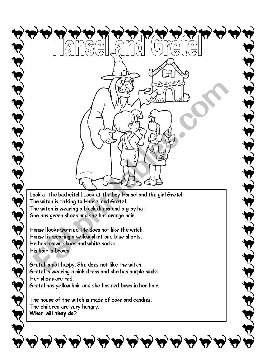 Hansel and Gretel worksheet