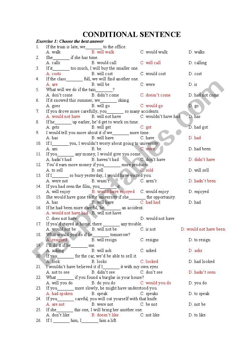 Conditional Sentence Test (with hey)