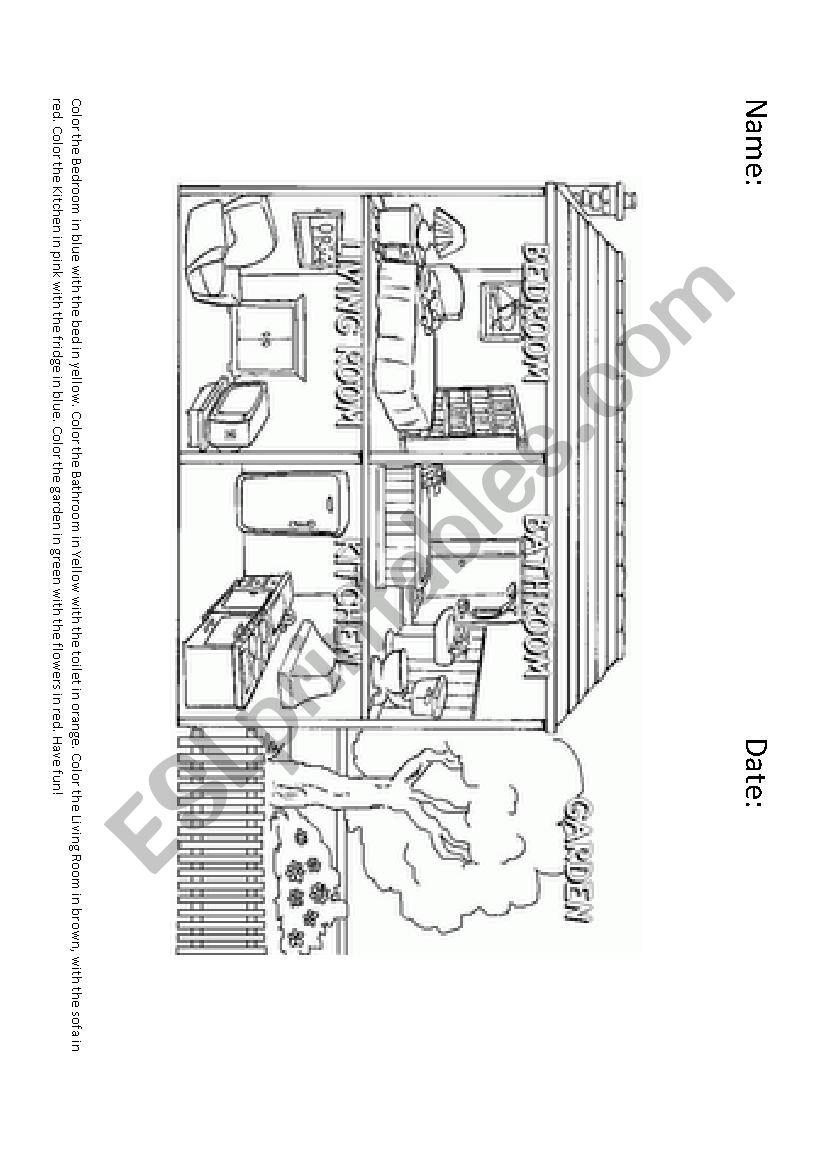 PARTS OF THE HOUSE worksheet