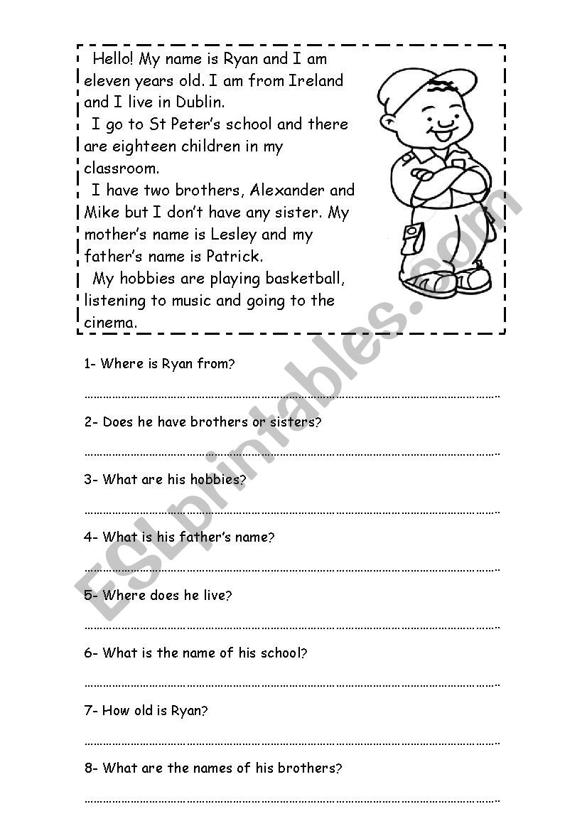 Basic Text worksheet