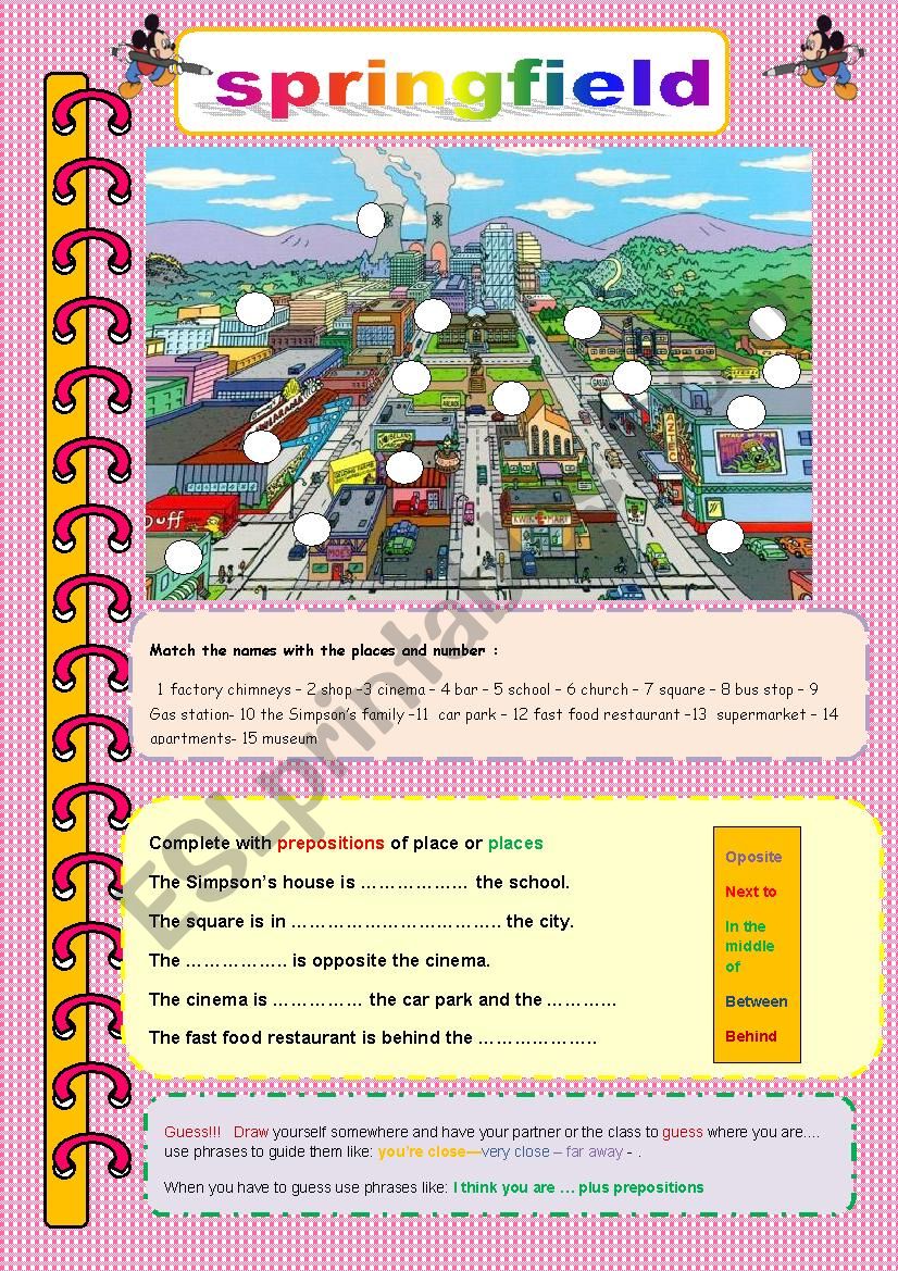 Springfield  (part 1) worksheet