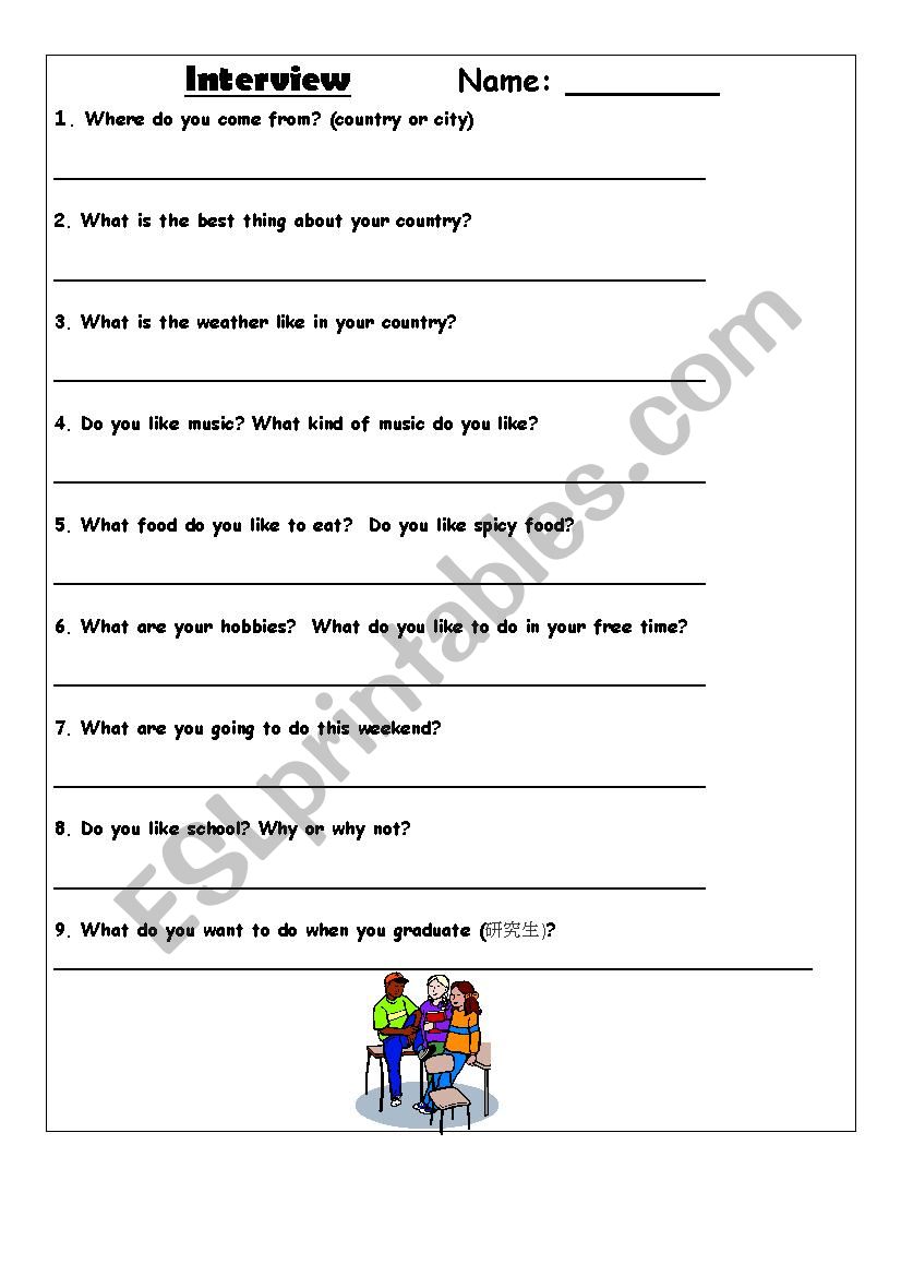 Interview Guide Questions worksheet