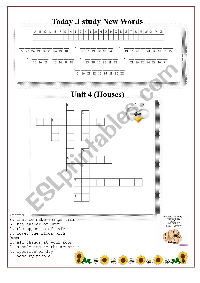 Houses & caves vocabulary worksheet