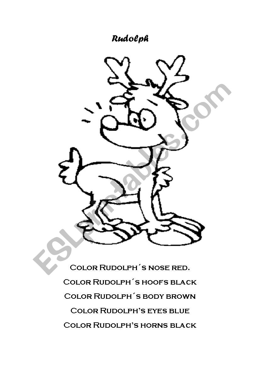 Color Rudolph worksheet