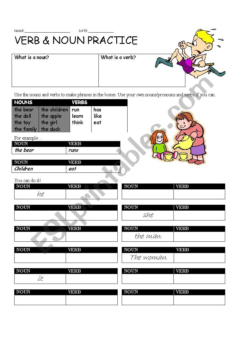 Nouns and Verbs Intro Practice