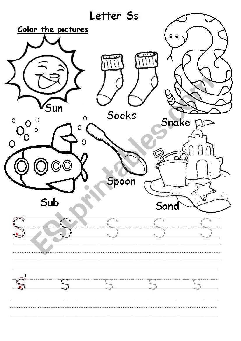 Letter Ss worksheet