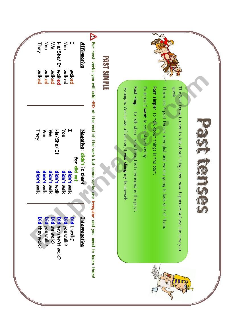 Past tenses worksheet