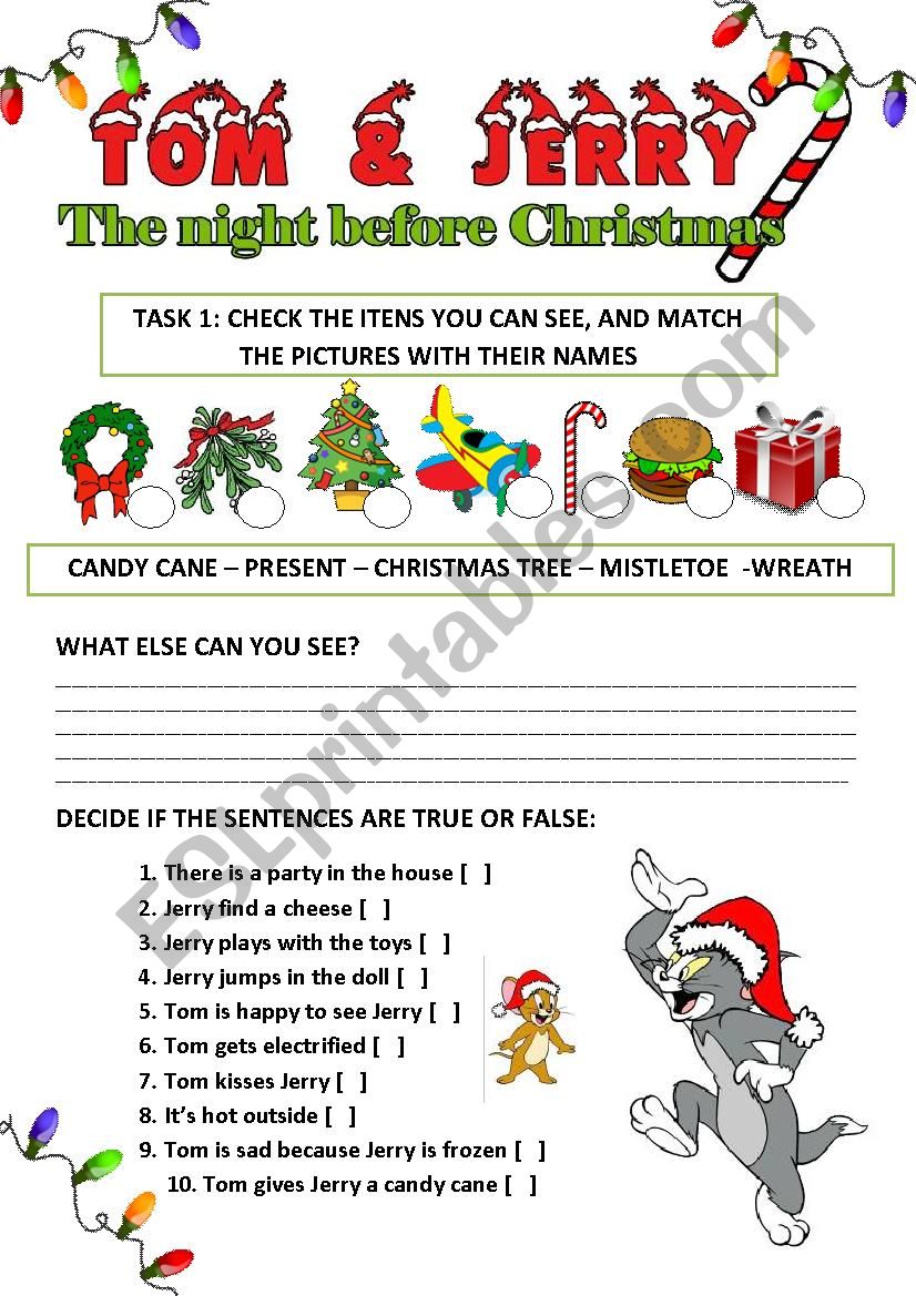 Christmas Video Activity: Tom & Jerry - A night before Christmas