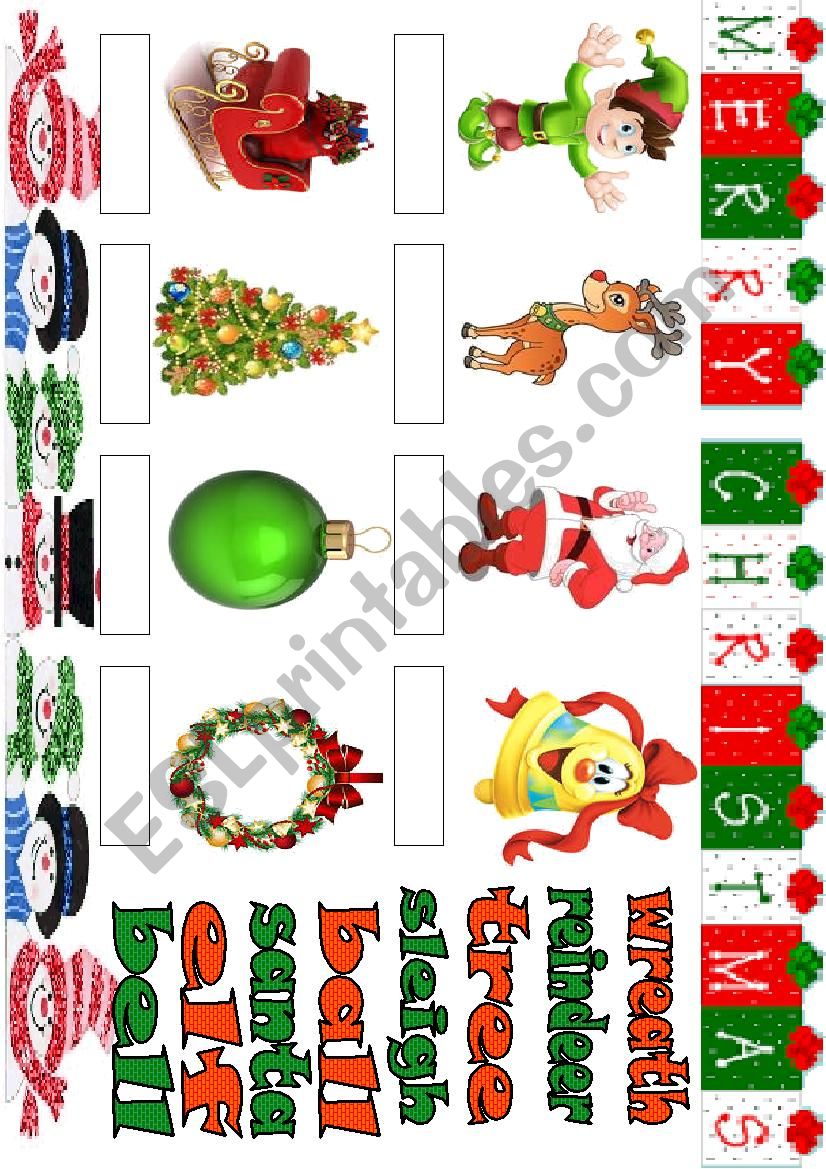 basic christmas vocabulary worksheet