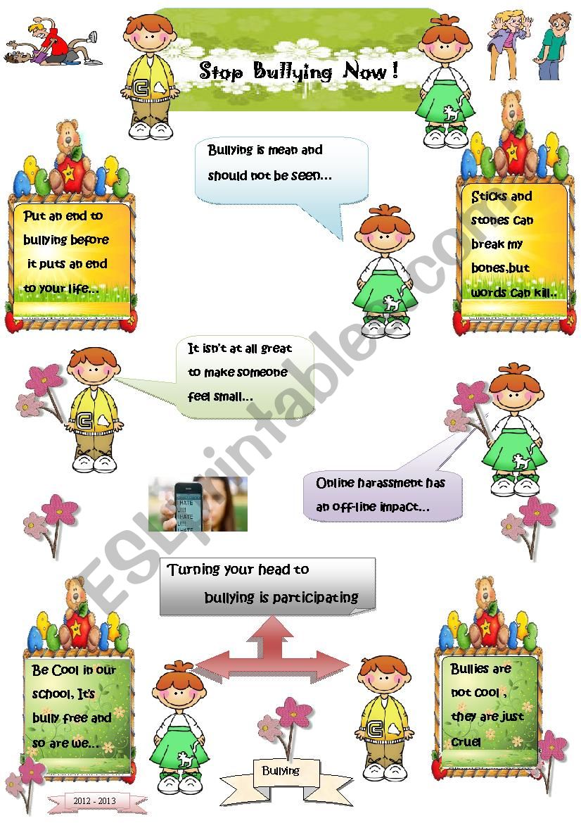 SLOGANS AGAINST BULLYING worksheet