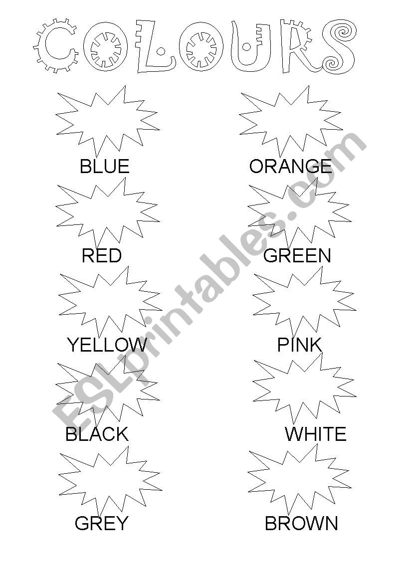 Colours worksheet