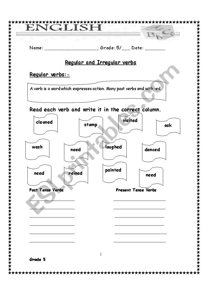 past simple worksheet