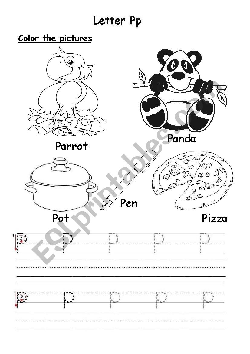 Letter Pp worksheet