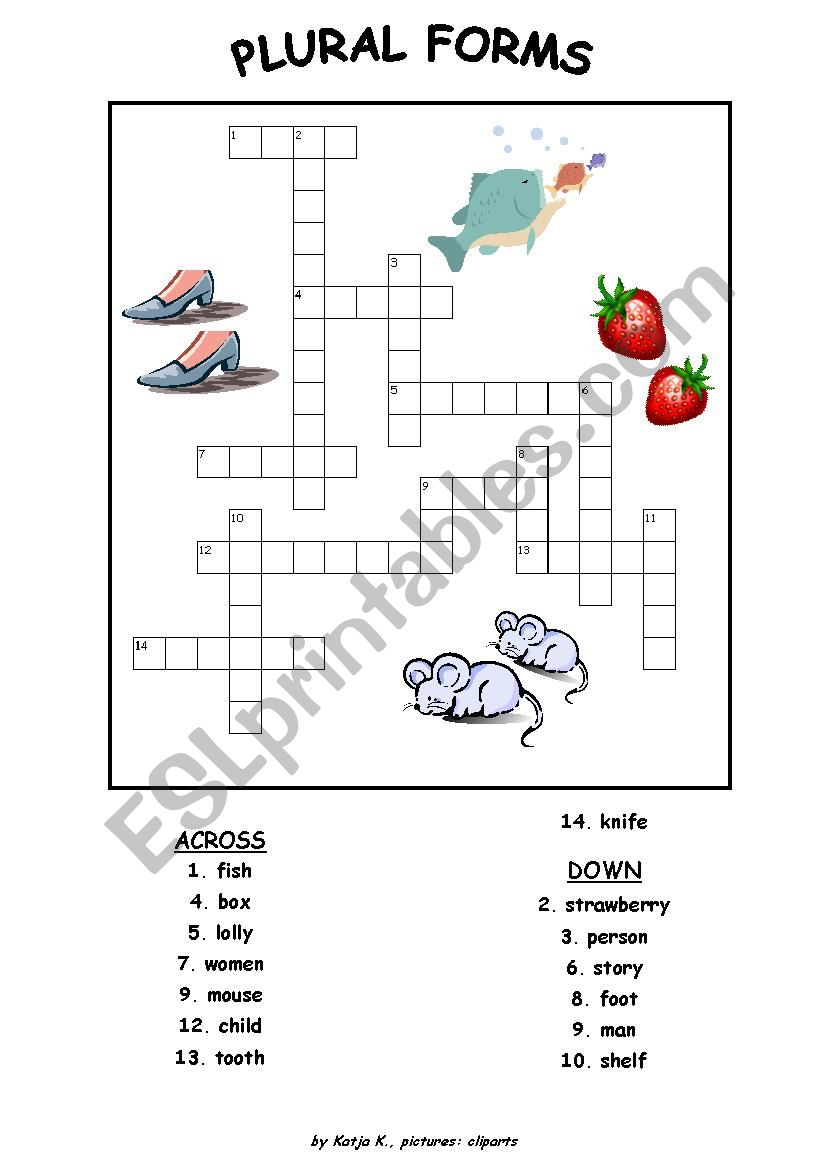 crossword and wordsearch plural forms