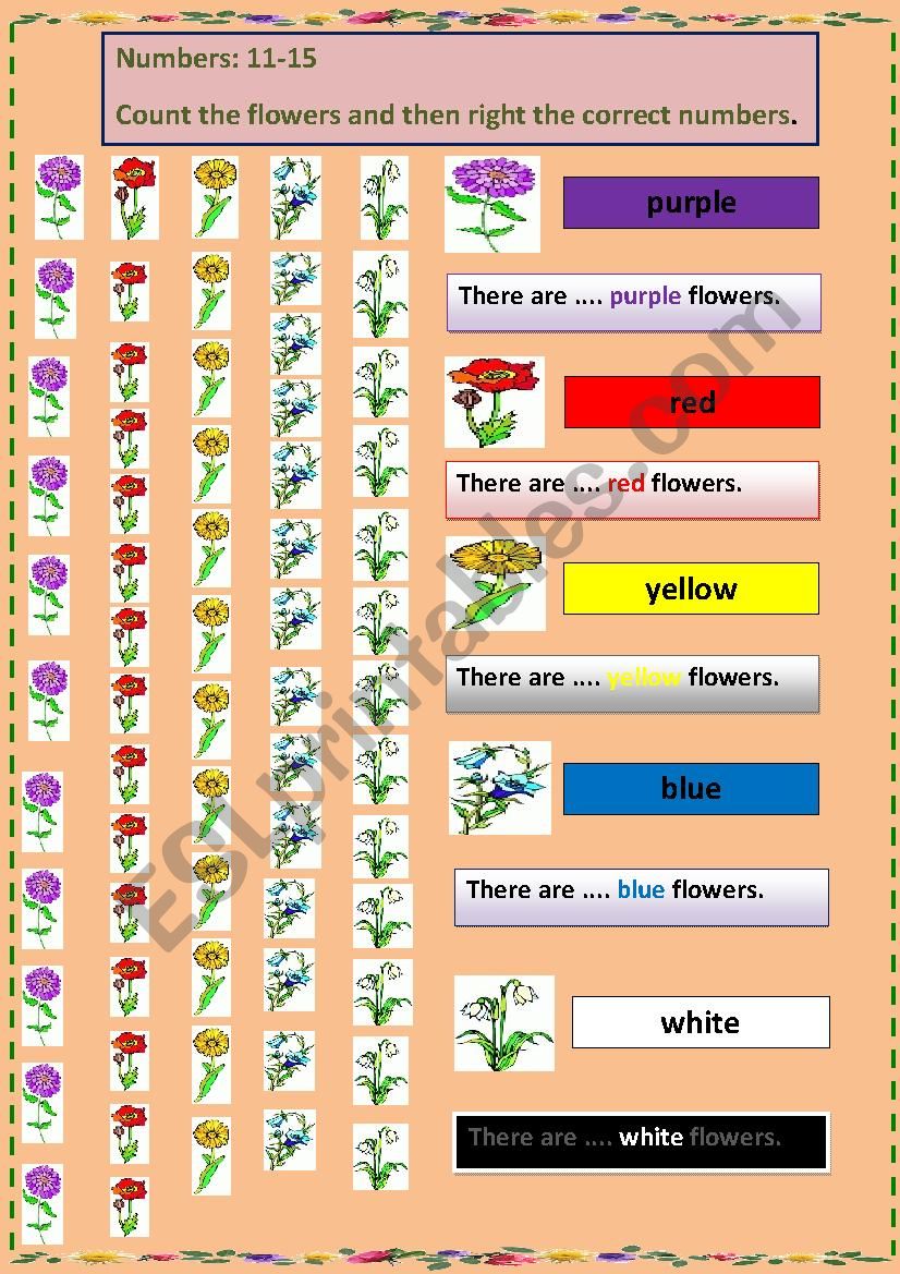 Count the Flowers worksheet