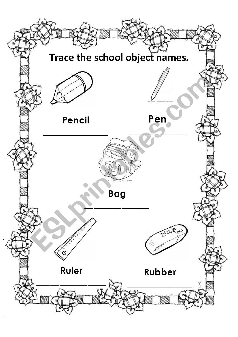 School Objects worksheet