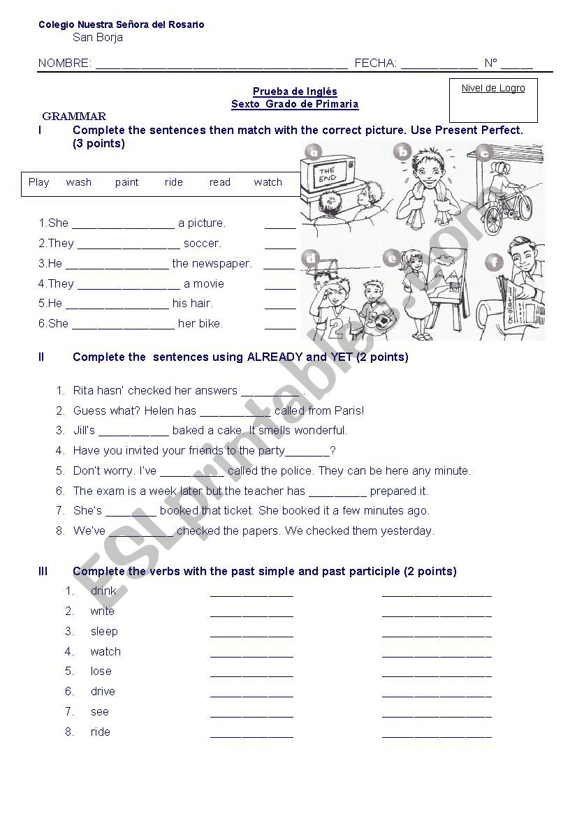 PRESENT PERFECT worksheet