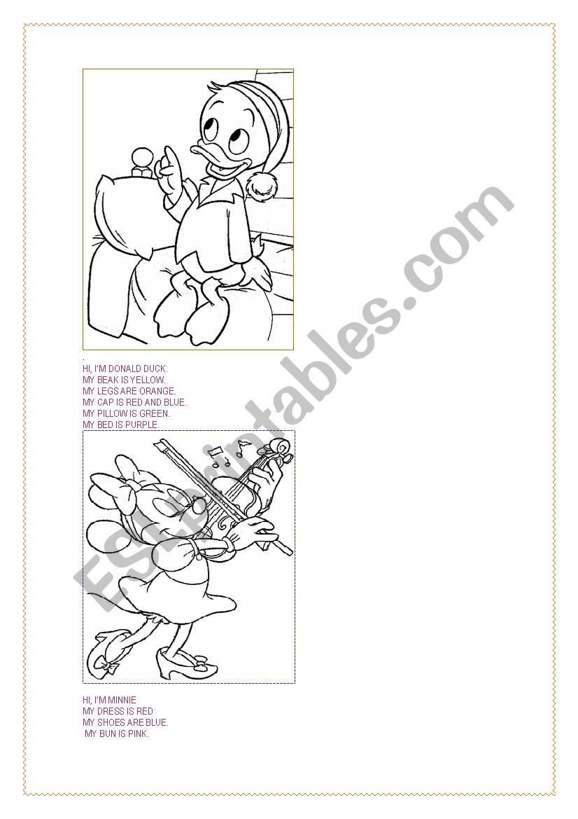 colour the pictures 2 worksheet