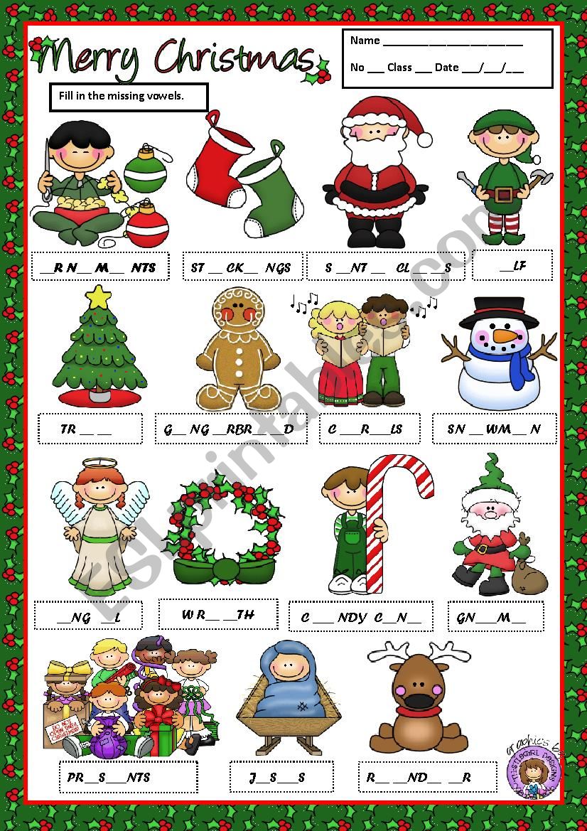 XMAS VOCABULARY worksheet