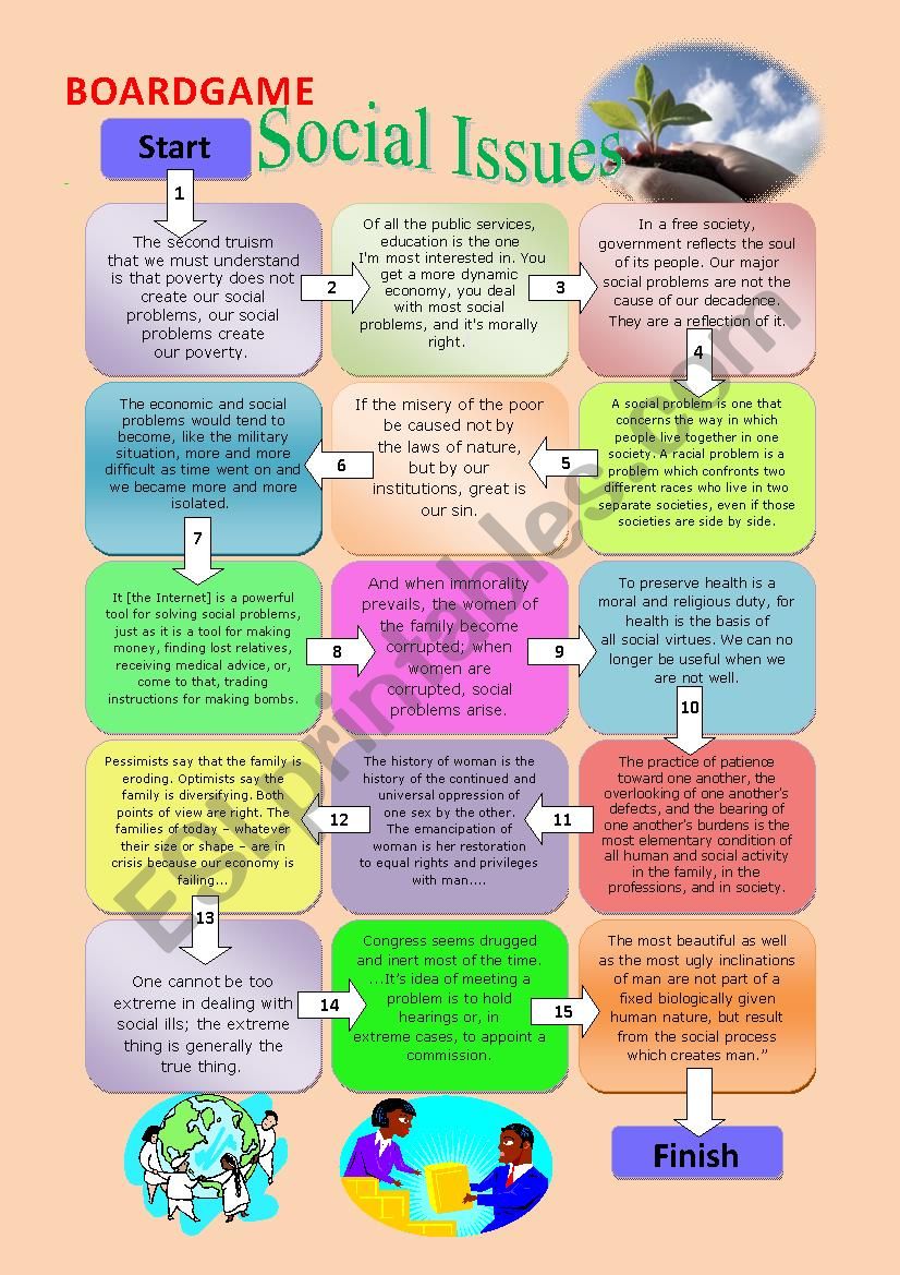 Boardgame: Social Issues worksheet