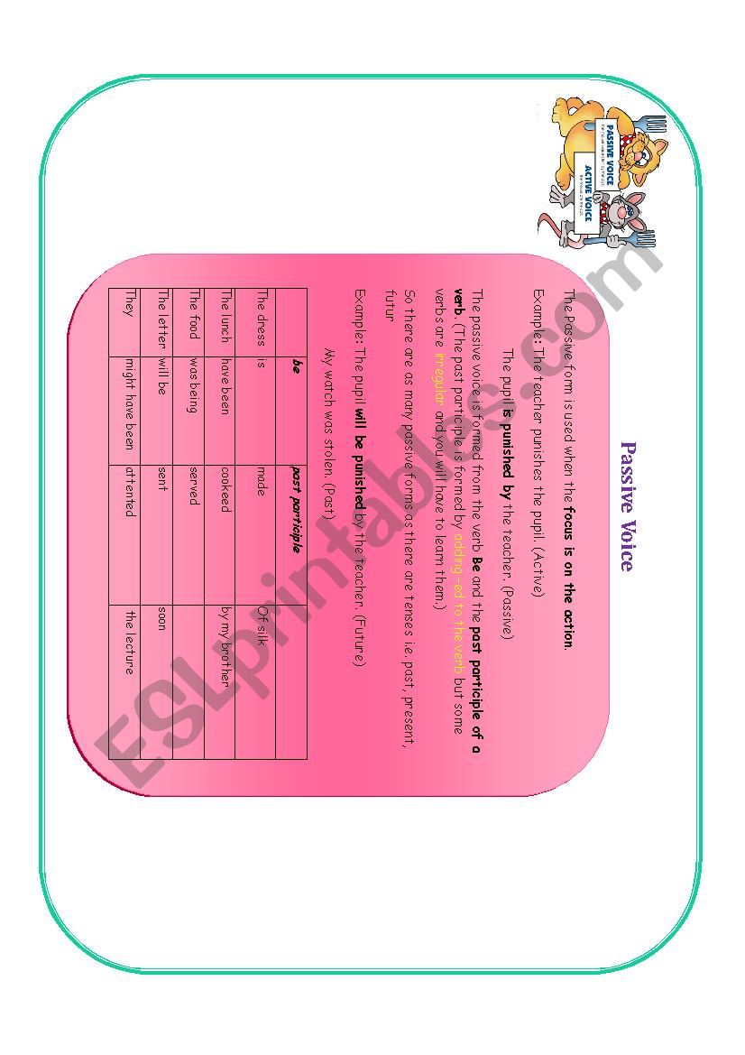 Passive Voice worksheet