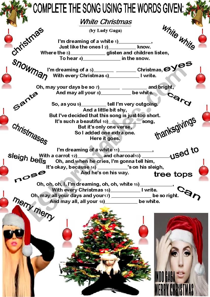 CHRISTMAS SONG - ESL worksheet by beauty and the best