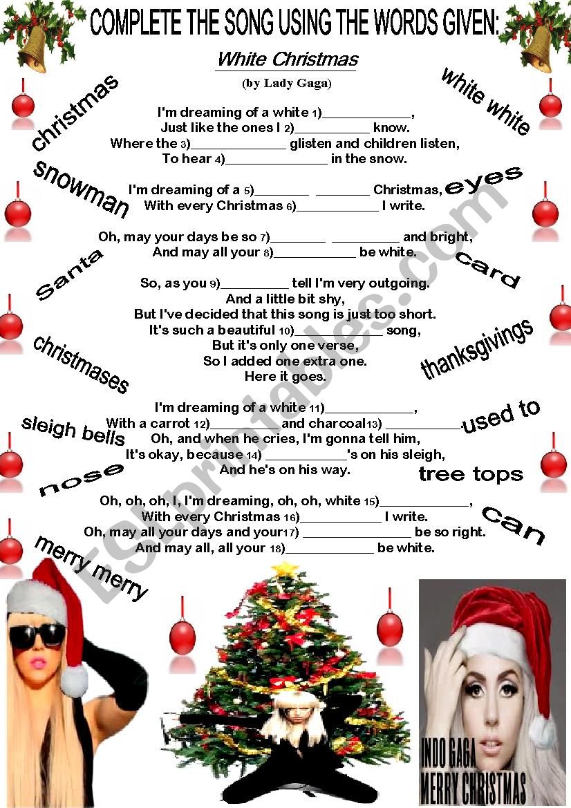 CHRISTMAS SONG ESL Worksheet By Beauty And The Best
