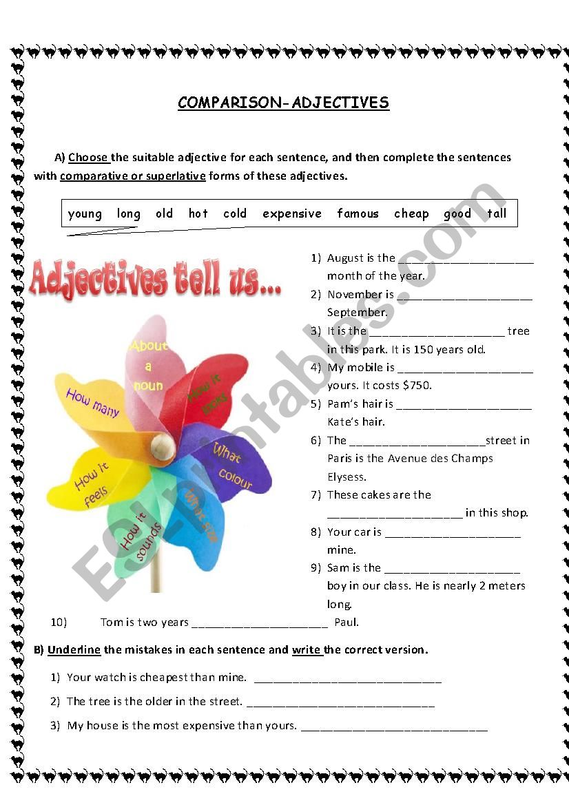 adjectives & comparatives & superlatives